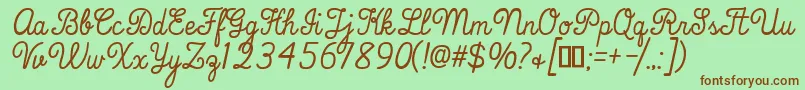 ThatsFontFolks-fontti – ruskeat fontit vihreällä taustalla