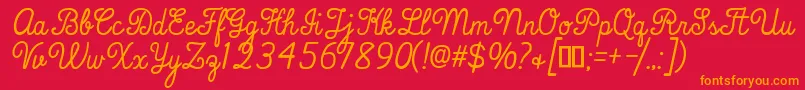 フォントThatsFontFolks – 赤い背景にオレンジの文字