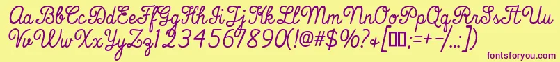 ThatsFontFolks-fontti – violetit fontit keltaisella taustalla