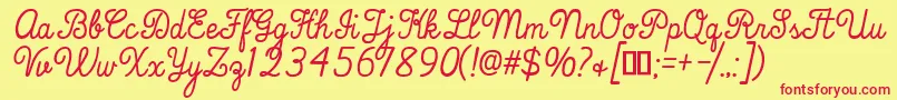 ThatsFontFolks-Schriftart – Rote Schriften auf gelbem Hintergrund
