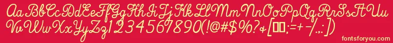 ThatsFontFolks-fontti – keltaiset fontit punaisella taustalla