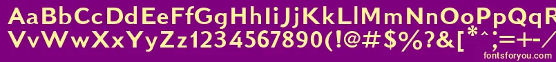 KudrashovSansserifPlain Font – Yellow Fonts on Purple Background