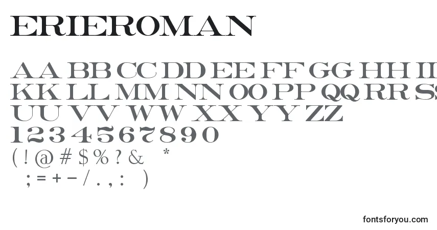 ErieRoman-fontti – aakkoset, numerot, erikoismerkit