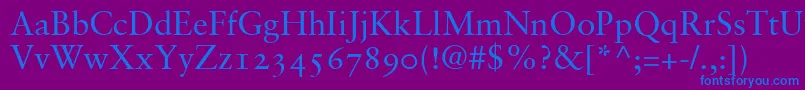 SabonRomanOldstyleFigures Font – Blue Fonts on Purple Background