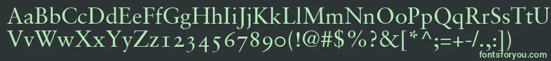 SabonRomanOldstyleFigures-Schriftart – Grüne Schriften auf schwarzem Hintergrund