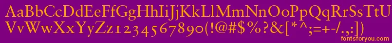 SabonRomanOldstyleFigures Font – Orange Fonts on Purple Background