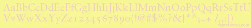 SabonRomanOldstyleFigures Font – Pink Fonts on Yellow Background