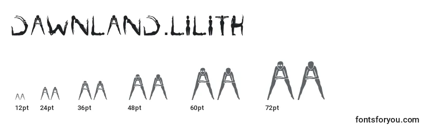 Größen der Schriftart Dawnland.Lilith (103052)