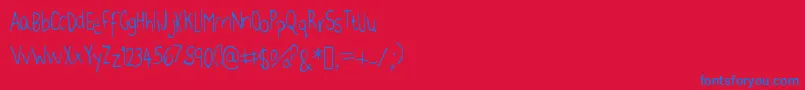 フォントJennFont – 赤い背景に青い文字