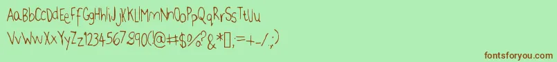JennFont Font – Brown Fonts on Green Background