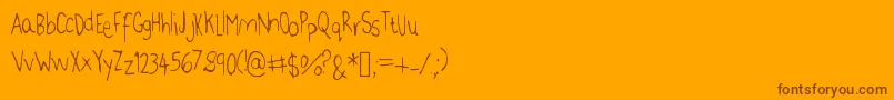 フォントJennFont – オレンジの背景に茶色のフォント