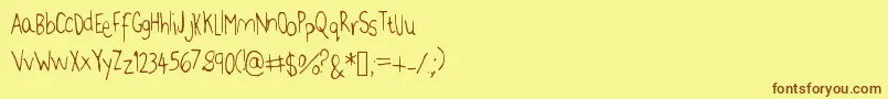 JennFont Font – Brown Fonts on Yellow Background