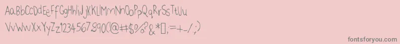 JennFont Font – Gray Fonts on Pink Background