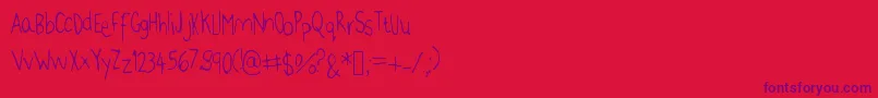 JennFont-Schriftart – Violette Schriften auf rotem Hintergrund