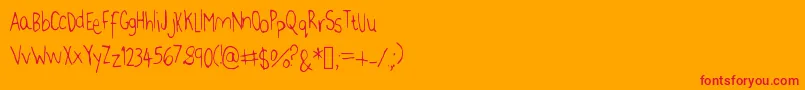 JennFont Font – Red Fonts on Orange Background
