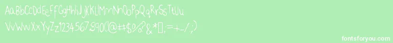 fuente JennFont – Fuentes Blancas Sobre Fondo Verde