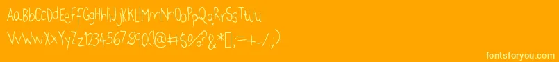 JennFont Font – Yellow Fonts on Orange Background