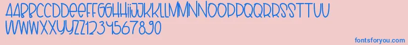 Puppy Font – Blue Fonts on Pink Background