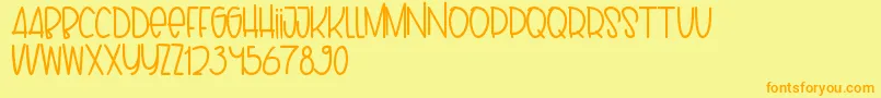 Puppy Font – Orange Fonts on Yellow Background