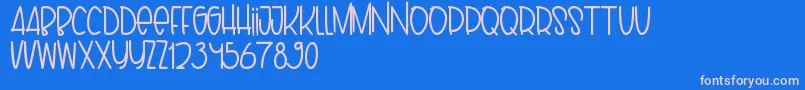 Puppy Font – Pink Fonts on Blue Background