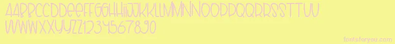 Puppy Font – Pink Fonts on Yellow Background