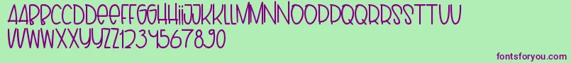 Puppy Font – Purple Fonts on Green Background