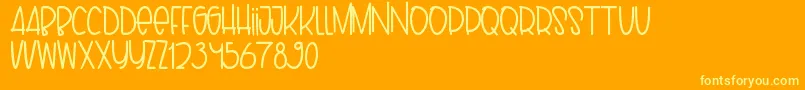 Puppy Font – Yellow Fonts on Orange Background