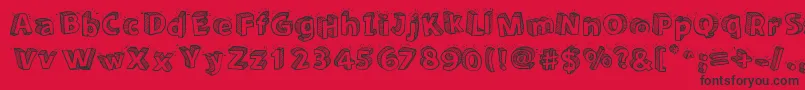 フォントSketch3D – 赤い背景に黒い文字