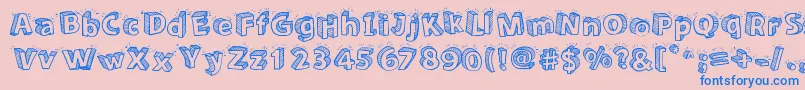 Sketch3D Font – Blue Fonts on Pink Background