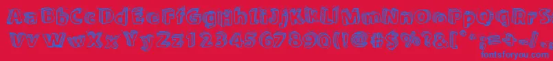 Sketch3D Font – Blue Fonts on Red Background