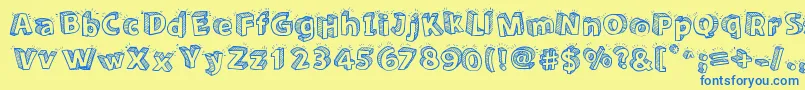 Sketch3D Font – Blue Fonts on Yellow Background