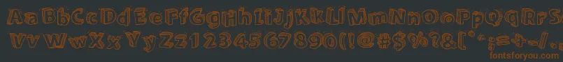 Sketch3D-fontti – ruskeat fontit mustalla taustalla