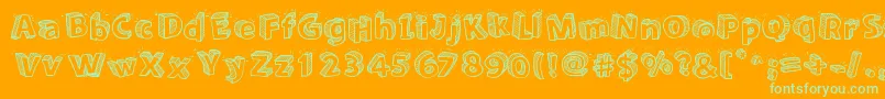 Sketch3D Font – Green Fonts on Orange Background