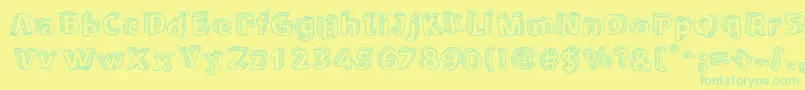 Sketch3D Font – Green Fonts on Yellow Background
