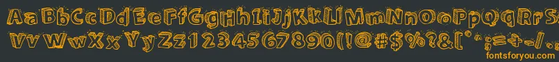 Sketch3D-Schriftart – Orangefarbene Schriften auf schwarzem Hintergrund