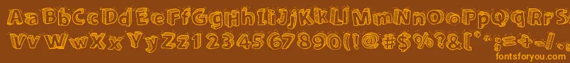 Sketch3D Font – Orange Fonts on Brown Background