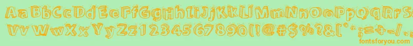 Sketch3D Font – Orange Fonts on Green Background