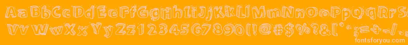 Sketch3D-Schriftart – Rosa Schriften auf orangefarbenem Hintergrund