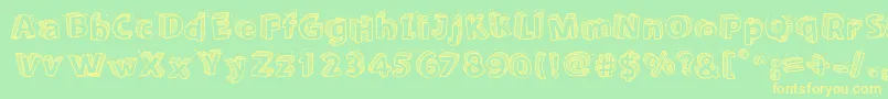 Sketch3D Font – Yellow Fonts on Green Background
