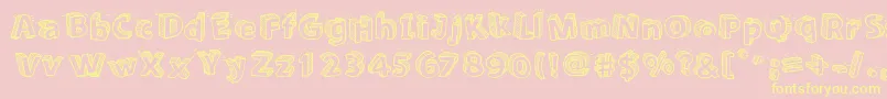 Sketch3D Font – Yellow Fonts on Pink Background
