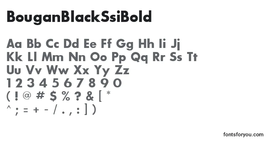 A fonte BouganBlackSsiBold – alfabeto, números, caracteres especiais