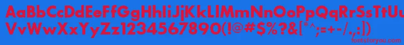 BouganBlackSsiBold Font – Red Fonts on Blue Background