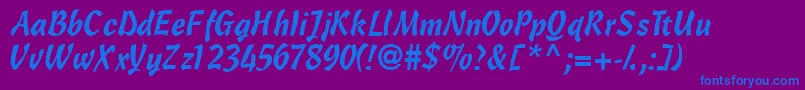 Olescriptssk Font – Blue Fonts on Purple Background