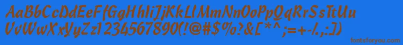 Olescriptssk Font – Brown Fonts on Blue Background