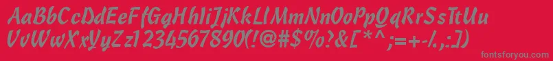 Olescriptssk Font – Gray Fonts on Red Background