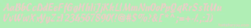Olescriptssk Font – Pink Fonts on Green Background