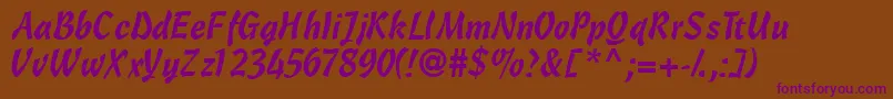 Olescriptssk Font – Purple Fonts on Brown Background