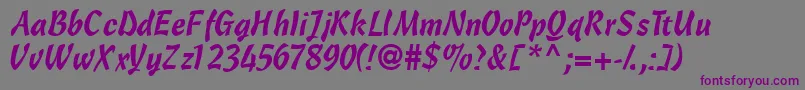 Шрифт Olescriptssk – фиолетовые шрифты на сером фоне