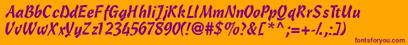 Olescriptssk Font – Purple Fonts on Orange Background