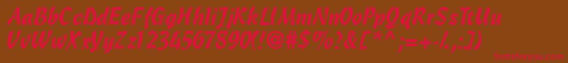 Olescriptssk Font – Red Fonts on Brown Background